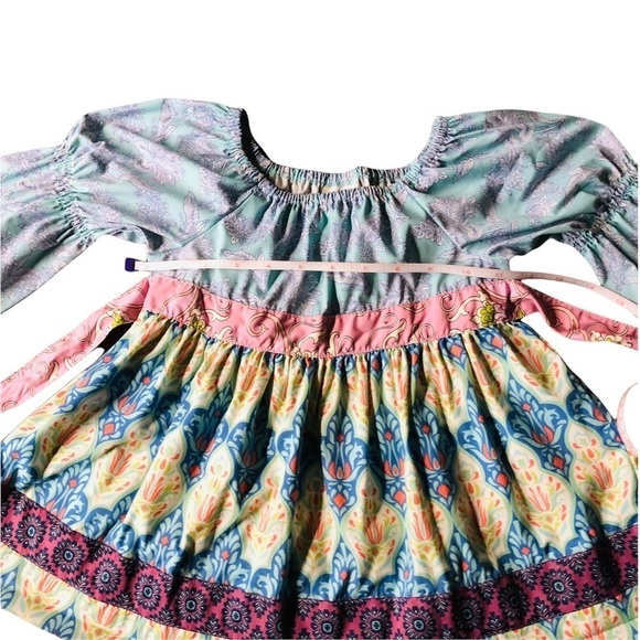 MATILDA JANE GIRLS DARLING DRESS IN BLUES, PURPLE & PINK - SIZE 4 - Picture 5 of 10